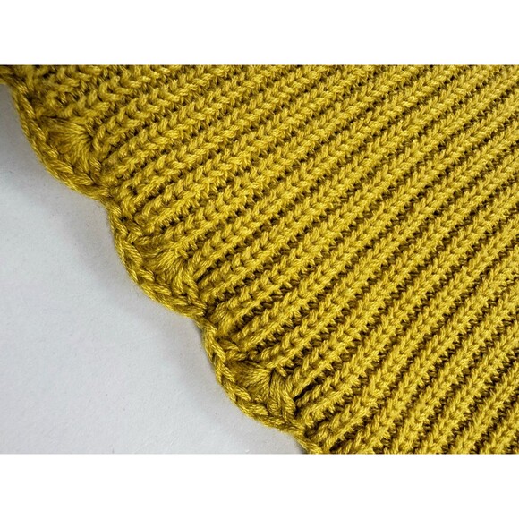 Moth Anthropologie Scallop Knit Sweater Tank Top Small Mustard Yellow Cottage - Picture 7 of 10